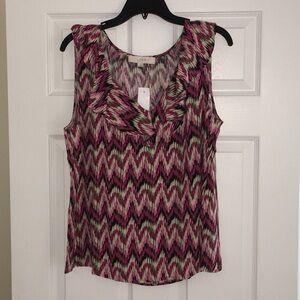 LOFT Ikat Palm Ruffle Shell